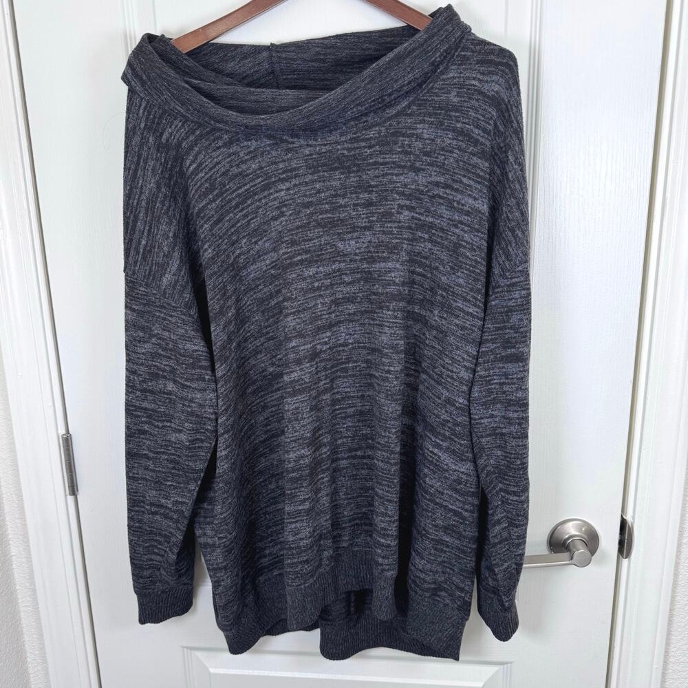 Torrid Super Soft Cowl Neck Long Sleeve Sweater Top Women’s Plus 3 Black Gray